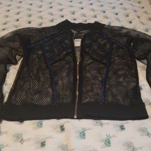 Guess Ashlyn Braided Mesh Bomber Jacket